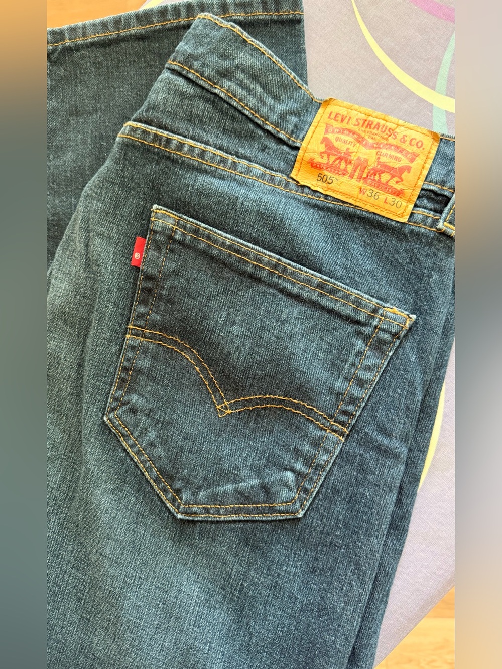 Levi’s 505 Men’s Jeans – Dark/Medium Wash – 36x30